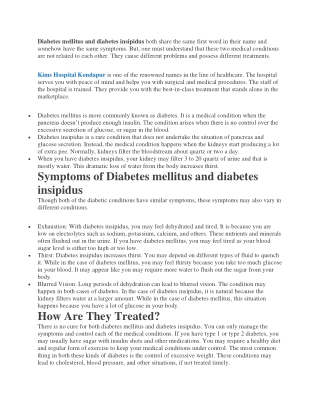 What exactly is the distinction between diabetes mellitus and diabetes insipidus