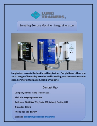 Breathing Exercise Machine | Lungtrainers.com