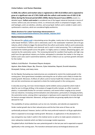 Sulfuric Acid Market