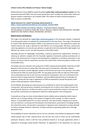 Carbon Fiber Reinforced Polymer Market