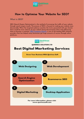 How to Optimise Your Website for SEO