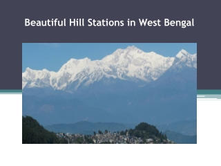 Beautiful Hill Stations in West Bengal