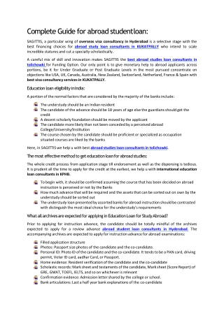 Complete Guide for abroad student loan: