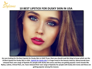 10 BEST LIPSTICK FOR DUSKY SKIN IN USA