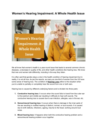 Women’s Hearing Impairment_ A Whole Health Issue