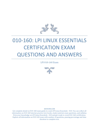 010-160: LPI Linux Essentials Certification Exam Questions and Answers