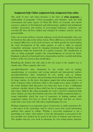 Assignment help Online assignment help Assignment help online