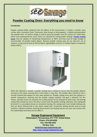 Powder Coating Oven- Everything you need to know