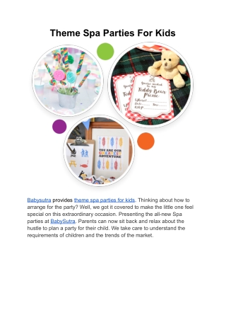 Theme Spa Parties For Kids