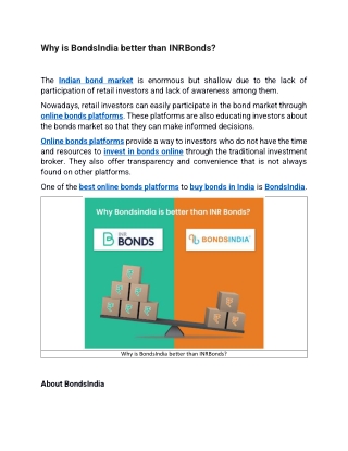 Why is BondsIndia better than INRBonds