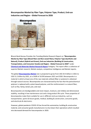 Global Biocomposites Market Research Report 2021-2026