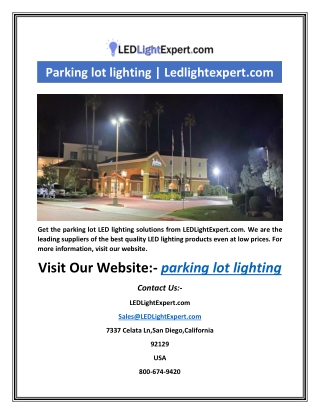 Parking lot lighting | Ledlightexpert.com