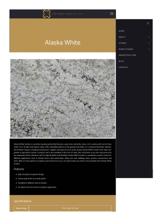 Alaska White Granite in India gem marble