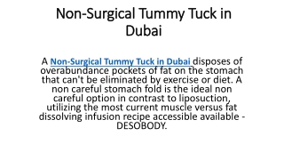 Non-Surgical Tummy Tuck in Dubai