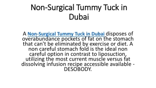 Non-Surgical Tummy Tuck in Dubai