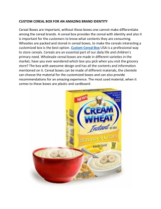 CUSTOM CEREAL BOX FOR AN AMAZING BRAND IDENTITY
