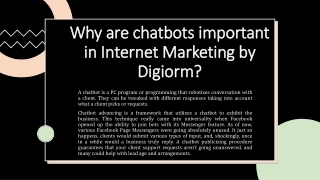 Why are chatbots important in Internet Marketing by Digiorm