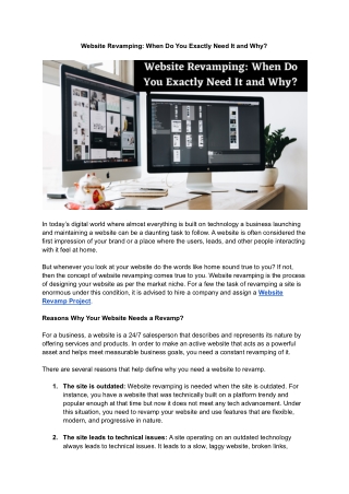 Website Revamping_ When Do You Exactly Need It and Why