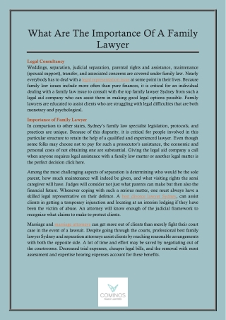 What Are The Importance Of A Family Lawyer