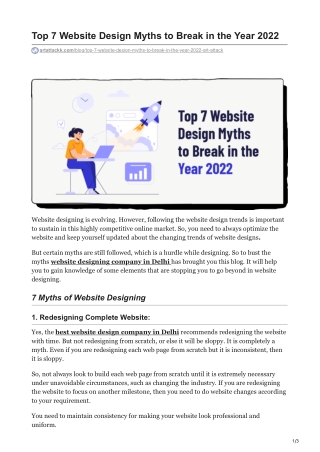 Top 7 Website Design Myths to Break in the Year 2022