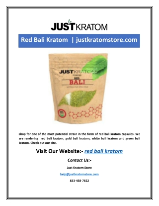 Red Bali Kratom  | justkratomstore.com