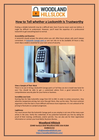 How to Tell whether a Locksmith Is Trustworthy
