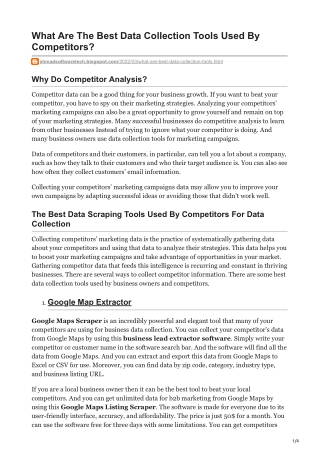 1What Are The Best Data Collection Tools Used By Competitors