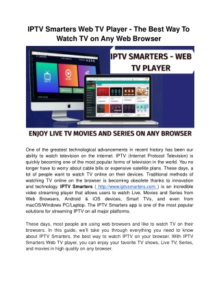 IPTV Smarters Web TV Player - The Best Way To Watch TV on Browser-converted