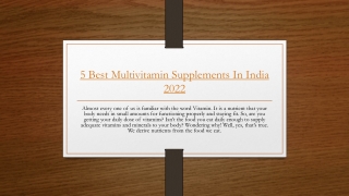 5 Best Multivitamin Supplements In India 2022