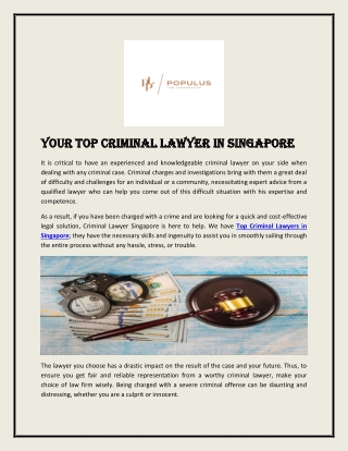 Your Top Criminal Lawyer In Singapore