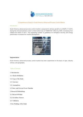 Comprehensive Study on South America Advanced Process Control Market