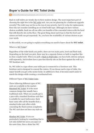 furniture4homedesigning.blogspot.com-Buyers Guide for WC Toilet Units