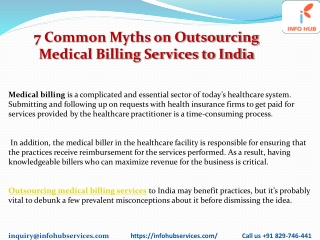 7Common Myths on Outsourcing Medical Billing Services to India
