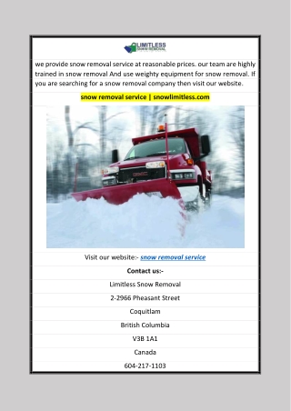 snow removal service  snowlimitless.com