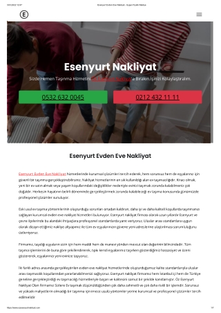 Esenyurt Evden Eve Nakliyat - Uygun Fiyatlı Nakliye