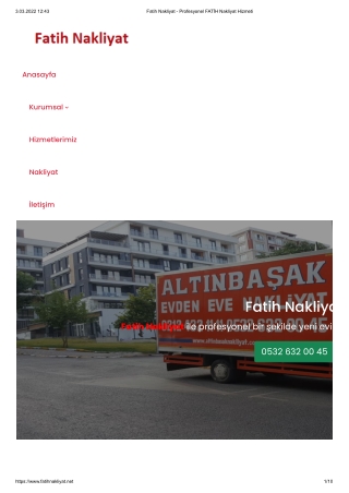 Fatih Nakliyat - Profesyonel FATİH Nakliyat Hizmeti