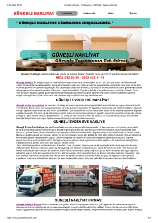 Güneşli Nakliyat - Profesyonel GÜNEŞLİ Taşıma Hizmeti