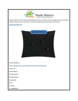 Waterproof Shade Sails in Brisbane