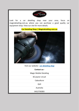 Car Detailing Shop  Magicdetailing.com.au