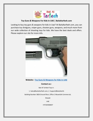 Toy Guns & Weapons For Kids In UAE Baitaltarfeeh