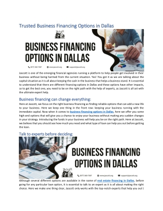 Trusted Business Financing Options in Dallas-converted