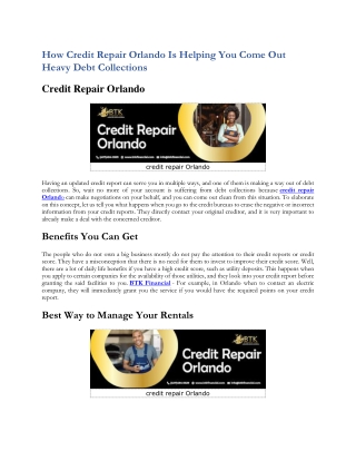 How Credit Repair Orlando Is Helping You Come Out Heavy Debt Collections