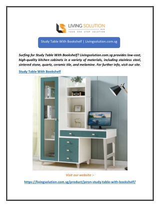Study Table With Bookshelf  Livingsolution.com.sg