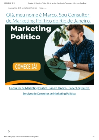 Consultor de Marketing Político - Rio de Janeiro - Atendimento Presencial e Online para Todo Brasil