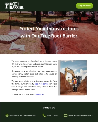 Protect Your Infrastructures with Our Tree Root Barrier