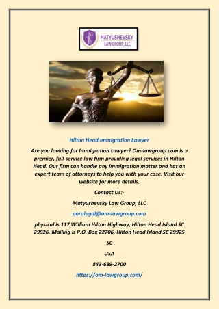 Hilton Head Immigration Lawyer | Om-lawgroup.com