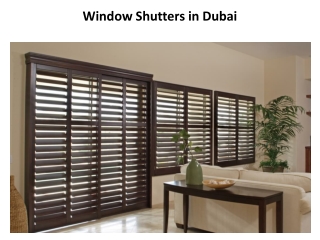 Window Shutters in Dubai