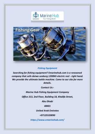 Fishing Equipment | Emarinehub.com