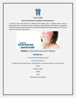 Root Canal Treatment In Bhopal Smile-gallery