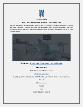 Root Canal Treatment Cost In Bhopal Smile-gallery